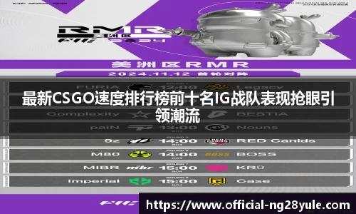 最新CSGO速度排行榜前十名IG战队表现抢眼引领潮流